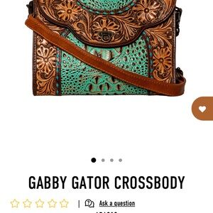 American Darling Blue and Brown Crossbody Bag with Tooled Leather